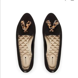 Birdies Blackbird Loafer with Cheetah Tassels
